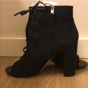 Seychelles black suede peep toe sandals